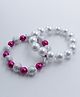 Aabacus  Set Of 2 Beads Detailed Bracelets - Pink