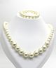 Aabacus Pearl Beads Detailed Necklace & Bracelet Set - Off White