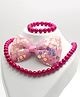 Aabacus Beads Embellished Jewellery Combo Set - Pink