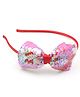 Aabacus Sequin Embellished Bow Applique Detailed Hair Band - Red