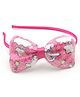 Aabacus Bow Applique Detailed Sequins Embellished Hair Band - Pink