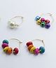Aabacus Set Of 3 Pearl Beads & Ghunghri Embellished Earrings - Multi Colour