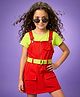 OLLINGTON ST. Cotton Knit One Piece Dresses/Frocks with Inner Tee Sleeveless Pinafore Dress Red 3-4 Years