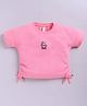 giniekids Pure Cotton Knit Half Sleeves Winder Text Printed Top - Candy Pink