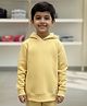 Anthrilo Fleece Knit Full Sleeves Solid Light Winter Hoodie - Yellow