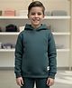 Anthrilo Fleece Knit Full Sleeves Solid Light Winter Hoodie - Dark Green