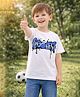 Sportking Cotton Blend Knit Half Sleeves  Coolest Text Printed Tee - Light Grey