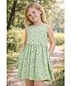 Sportking Cotton Blend Sleeveless Heart Printed Dress - Pista Green