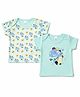 Sportking Cotton Blend Knit Pack Of 2 Half Sleeves Dinosaur Printed Tees - Aqua Blue