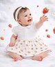 Sportking Cotton Blend Knit Half Sleeves Bunnies Printed Dress - White