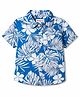 Babyhug Cotton Woven Shirt Half Sleeve Regular Collar Printed Blue 3-4 Years