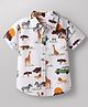 Babyhug Cotton Woven Shirt Half Sleeve Regular Collar Printed White 12-18 Months