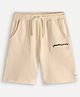 chuckleberrie Cotton Knit Brand Name Printed Shorts - Cream