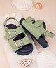 Briskers Colour Blocked Buckle Closure Sandals - Green