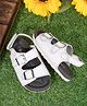 Briskers Colour Blocked Buckle Closure Sandals - White & Grey
