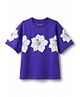 Pine Kids Cotton Knit T-Shirts with Floral Print Purple 11-12 Years