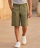 Arias  Cotton Twill Elastane Woven Knee Length Solid Colour Shorts With  Pocket - Light Green