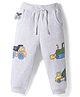 Bonfino 100% Cotton Knit Full Length Trackpant With Vehicle Print - Grey