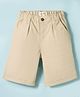 Arias Cotton Twill Elastane Woven Knee Length Bermuda With Pockets - Beige