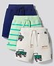 Bonfino 100% Cotton Knit Above Knee Length Printed Shorts Pack of 3- Multicolor