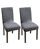 FunBlast Elastic and Removable Chair Cover  Pack of 2 Universal Jacquard Chair Cover (Dark Grey)
