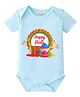 BLUSHES 100% Cotton Knit Holi Theme Half Sleeves Happy Holi Text Printed Onesie - Aqua Blue