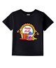 BLUSHES 100% Cotton Knit Holi Theme Half Sleeves Happy Holi Text Printed Tee - Black