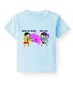 BLUSHES 100% Cotton Knit Holi Theme Half Sleeves Bura Na Mano Holi Hai Text Printed Tee - Aqua Blue
