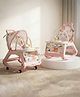 Baybee Baby Rocker & Bouncer for 0 to 3 Years with Push Rocker, Adjustable Canopy, Hanging Toys, 360° Wheels & 3-Point Safety Belt (Pink)