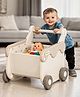 Baybee 2-in-1 Baby Shopping Cart | Ergonomic Push Walker to Support Walking, Smooth Rolling Wheels | Safe Assisted Walking Toy for Kids 6+ Months (White & Brown)