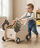 Baybee 2-in-1 Baby Shopping Cart | Ergonomic Push Walker to Support Walking, Smooth Rolling Wheels | Safe Assisted Walking Toy for Kids 6+ Months (White & Grey)