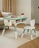 BAYBEE Brilo Kids Study Table and Chair Set | 3 Level Height Adjustable Study Table for Baby | Plug & Play Assembly | Storage for School Supplies | Reading, Writing & Learning Table (Green)