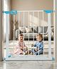 Baybee Baby Safety Gate for Door & Stairs 75-85 cm | No Drill Auto-Close Safety Gate for Kids & Pets | 180° Wide Opening Door Safety Gate | Adjustable Baby & Dog Gate Barrier for Home (White & Blue)