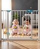 Baybee Baby Safety Gate for Door & Stairs 75-95 cm | No Drill Auto-Close Safety Gate for Kids & Pets,180° Wide Opening (White & Blue)