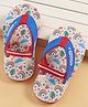 Cute Walk by Babyhug Back Strap Rainbow Printed Flip Flops - White & Blue