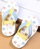 Cute Walk by Babyhug Back Strap Closure Flip Flops with Teddy Print - White