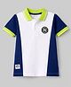 Babyhug Cotton Knit Polo T-Shirt With 3D Badge - Multicolor