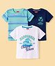 Babyhug Cotton Knit T-Shirts Half Sleeves with Graphics Multi Color 3-4 Years Pack of 3