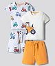 Bonfino 100% Cotton Knit Vehicles Printed Co-Ords T-shirt & Shorts Set Pack of 2 - Multicolour