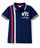 Babyhug Cotton Knit Polo T-Shirt With Text Print - Multicolor