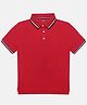Tommy Hilfiger Cotton Knit Half Sleeves Solid Polo T-Shirt - Red