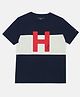 Tommy Hilfiger Cotton Knit Half Sleeves T-Shirt With Embroidery - Navy Blue
