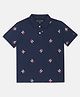 Tommy Hilfiger Cotton Knit Half Sleeves Printed T-Shirt - Navy Blue