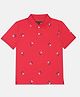 Tommy Hilfiger Cotton Knit Half Sleeves Printed T-Shirt - Red