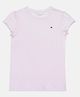 Tommy Hilfiger Cotton Knit Half Sleeves Solid T-Shirt - Light Pink