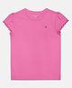 Tommy Hilfiger Cotton Knit Half Sleeves Solid T-Shirt - Dark Pink