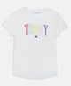Tommy Hilfiger Cotton Knit Half Sleeves T-Shirt with Brand Text Print- White