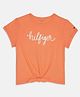Tommy Hilfiger Cotton Knit Half Sleeves Solid T-Shirt - Orange