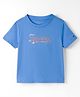 Tommy Hilfiger Cotton Knit Half Sleeves T-Shirt with Sequin Detailing - Blue