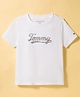 Tommy Hilfiger Cotton Knit Half Sleeves T-Shirt with Sequin Detailing - White